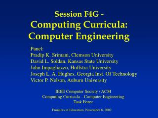 Session F4G - Computing Curricula: Computer Engineering