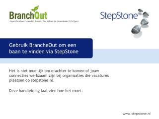 Gebruik BrancheOut om een baan te vinden via StepStone