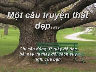 Một câu truyện thật đẹp....