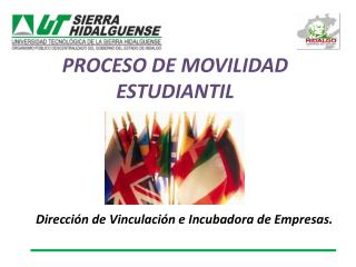 PROCESO DE MOVILIDAD ESTUDIANTIL Dirección de Vinculación e Incubadora de Empresas.