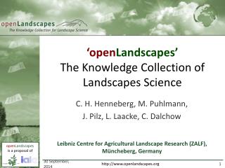 ‘open Landscapes’ The Knowledge Collection of Landscapes Science