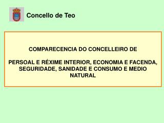 COMPARECENCIA DO CONCELLEIRO DE PERSOAL E RÉXIME INTERIOR, ECONOMIA E FACENDA,