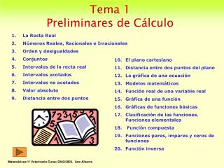 Tema 1 Preliminares de Cálculo