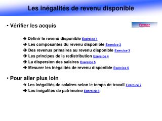 Vérifier les acquis 	 Définir le revenu disponible Exercice 1