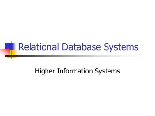 Relational Database Systems