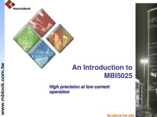 An Introduction to MBI5025