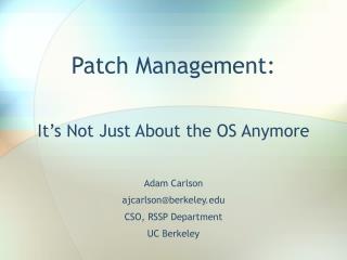 Patch Management: