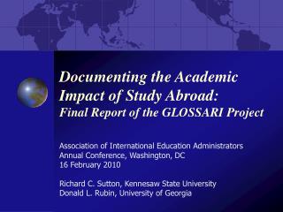 Documenting the Academic Impact of Study Abroad: Final Report of the GLOSSARI Project