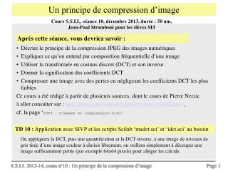 Un principe de compression d’image