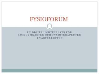 FYSIOFORUM