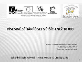 Písemné Sčítání čísel větších než 10 000