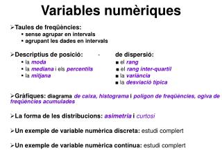 Variables numèriques
