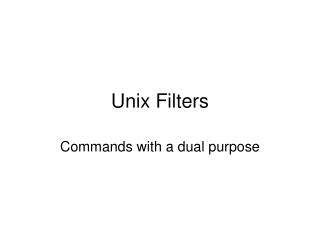 Unix Filters