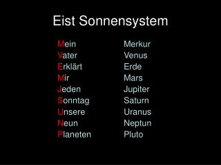 Eist Sonnensystem