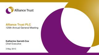 Alliance Trust PLC 125th Annual General Meeting