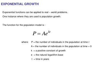 EXPONENTIAL GROWTH