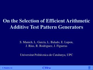 On the Selection of Efficient Arithmetic Additive Test Pattern Generators