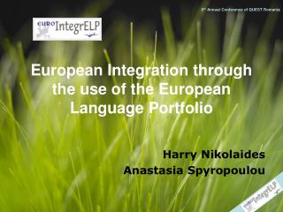 European Integration through the use of the European Language Portfolio