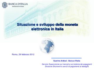 Situazione e sviluppo della moneta elettronica in Italia