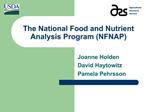 The National Food and Nutrient Analysis Program NFNAP