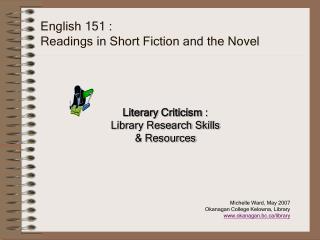 English 151 : Readings in Short Fiction and the Novel