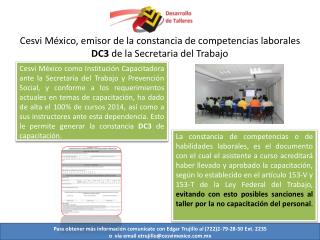 Cesvi México, emisor de la constancia de competencias laborales DC3 de la Secretaria del Trabajo