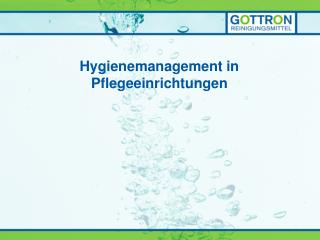 Hygienemanagement in Pflegeeinrichtungen