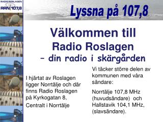 Välkommen till Radio Roslagen – din radio i skärgården