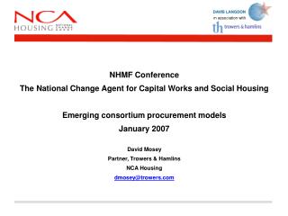 NHMF Conference The National Change Agent for Capital Works and Social Housing