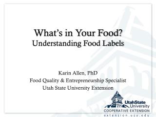 What’s in Your Food? Understanding Food Labels