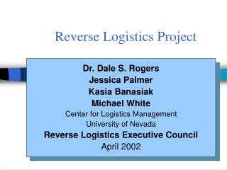 Reverse Logistics Project