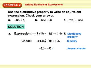 Writing Equivalent Expressions