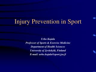 Injury Prevention in Sport
