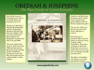 OBEDIAH &amp; JOSEPHINE