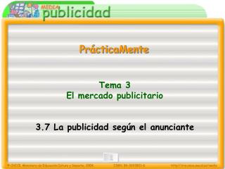 Tema 3 El mercado publicitario 3.7 La publicidad según el anunciante