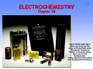 ELECTROCHEMISTRY Chapter 18
