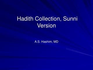 Hadith Collection, Sunni Version