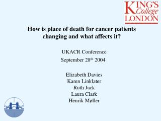 How is place of death for cancer patients changing and what affects it?