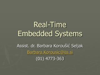 Real-Time Embedded Systems