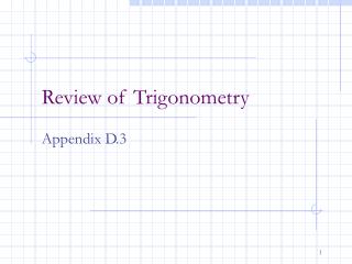 Review of Trigonometry