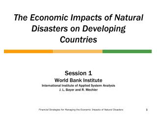 The Economic Impacts of Natural Disasters on Developing Countries