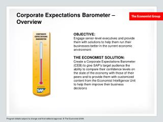 Corporate Expectations Barometer – Overview