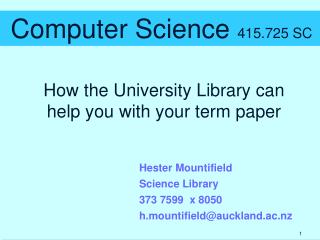 How the University Library can help you with your term paper