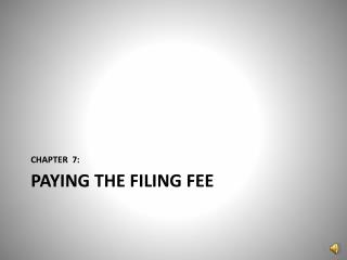 PAYING THE FILING FEE