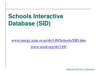Schools Interactive Database (SID)