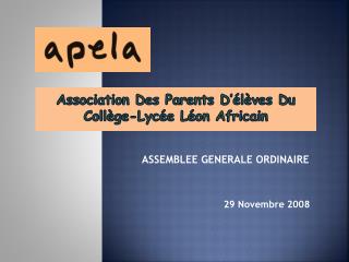 Association Des Parents D’élèves Du Collège-Lycée Léon Africain