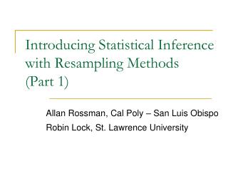 Introducing Statistical Inference with Resampling Methods (Part 1)