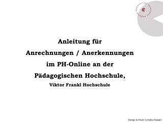Anleitung für Anrechnungen / Anerkennungen im PH-Online an der Pädagogischen Hochschule,