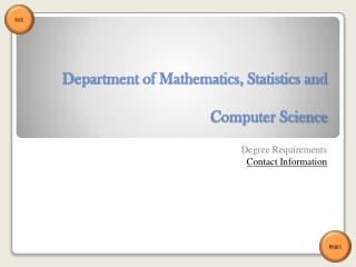 Department of Mathematics, Statistics and Computer Science