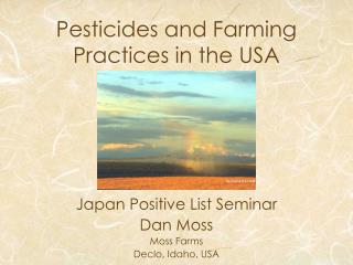 Pesticides and Farming Practices in the USA